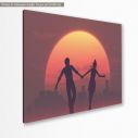 Canvas print Sunset Silhouettes, side