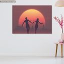 Canvas print Sunset Silhouettes
