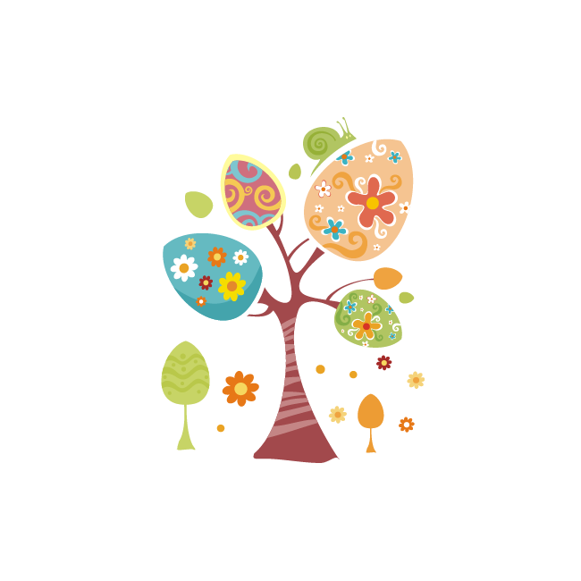 Wall sticker Easter  tree