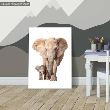 Kids canvas print Little elephant and mom 2