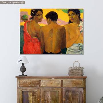 Canvas print Three Tahitians, Gauguin P.