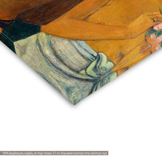 Πίνακας ζωγραφικής Three Tahitians, Gauguin P, αντίγραφο σε καμβά, λεπτομέρεια