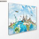 Canvas print Travel the world monuments, side