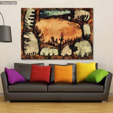 Canvas print The day in the forest reart (original by Klee P), reproduction