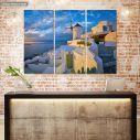 Canvas print Santorini, Windmill at sunset, Santorini, Greece,  3 panels