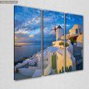 Canvas print Santorini, Windmill at sunset, Santorini, Greece,  3 panels, side