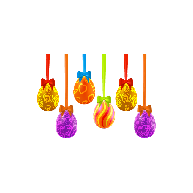 Πασχαλινά αυγά & κορδέλες ,αυτοκόλλητο τοίχου Πασχαλινό