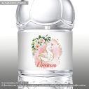 Sticker label Swan flowers