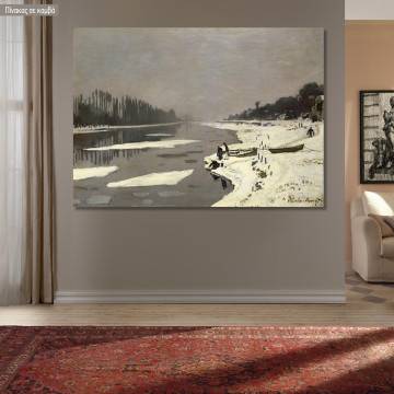 Πίνακας ζωγραφικής Ice floes on the Seine, Monet C, αντίγραφο σε καμβά