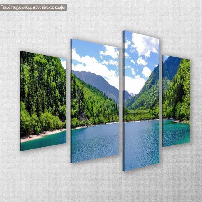 Canvas print Panda lake, side