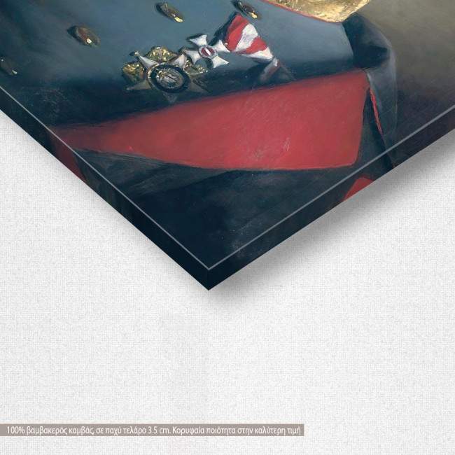 Canvas print Portrait of Count Alexander von Mensdorff-Pouilly, reart (original Friedrich von Amerling), detail