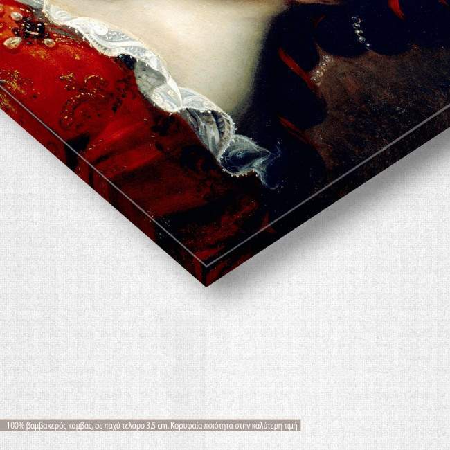 Canvas print Louise Francoise de Bourbon, reart (original Francois de Troy), detail