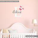 Wall stickers Monogram & butterflies