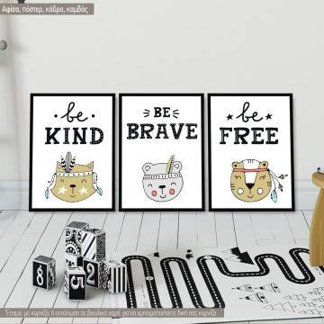 Be Happy, Σκανδιναβικό στυλ, κάδρο, μαύρη κορνίζα 