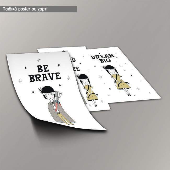 Be Wild & Free, Poster, Scandinavian style