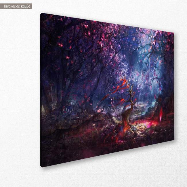 Canvas print Beautiful forest, digital art, side