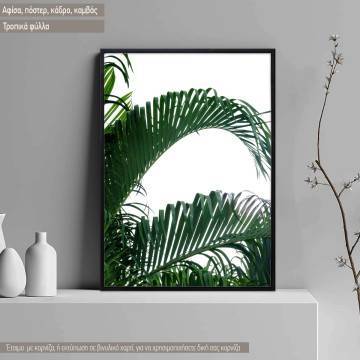 Tropical palm leaves I, κάδρο, μαύρη κορνίζα