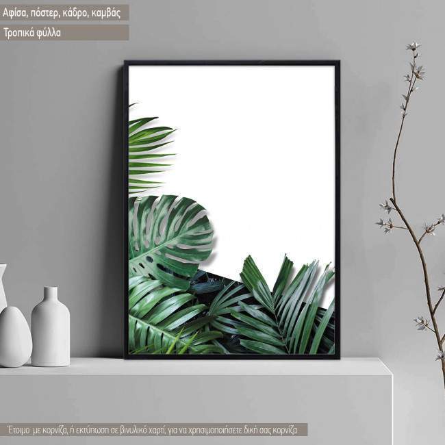 Tropical palm leaves III, κάδρο, μαύρη κορνίζα