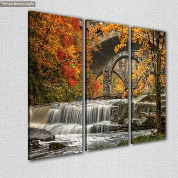 Canvas print Berea falls In autumn,  3 panels 2