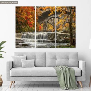 Πίνακας σε καμβά Berea falls In autumn, τρίπτυχος