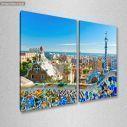 Canvas print View from park Guell, Barcelona, two panels, side