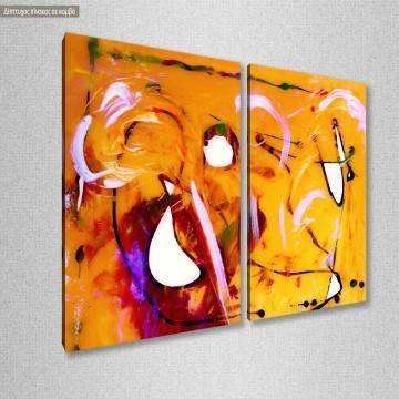 Πίνακας σε καμβά Summer dance abstract, δίπτυχος 2