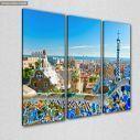 Canvas print View from park Guell, Barcelona,  3 panels, side
