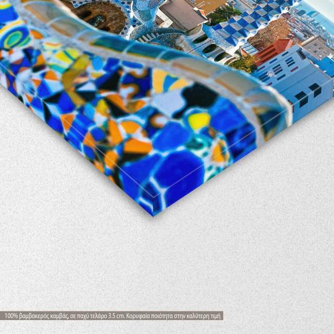 Canvas print View from park Guell, Barcelona,  3 panels