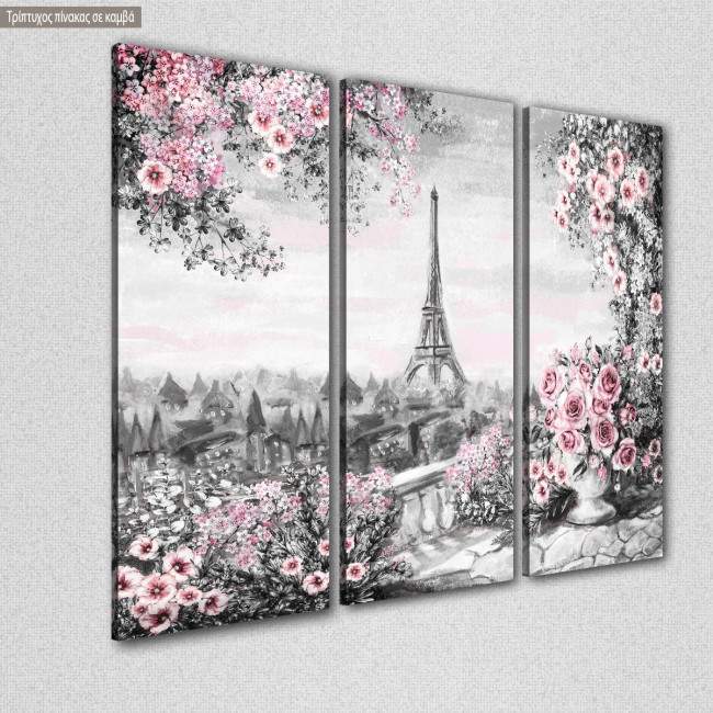 Canvas print Summer in Paris,  3 panels, side