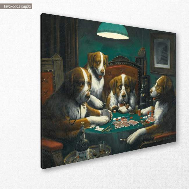Canvas print Poker game, Coolidge C. M, side