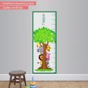 Wall stickers height measure Tree animals