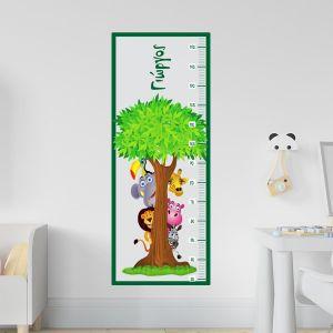 Wall stickers height measure Tree animals 2