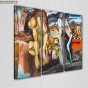 Canvas print Metamorphosis of Narcissus reart (original by S. Dali),  3 panels, side