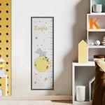 Wall stickers height measure Elephant on the moon