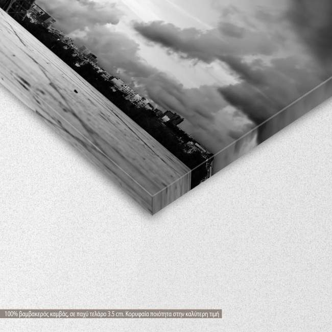 Canvas print Retro car @ Eiffel, 3 panels