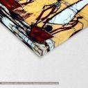 Canvas print African scene batik style,  3 panels, detail