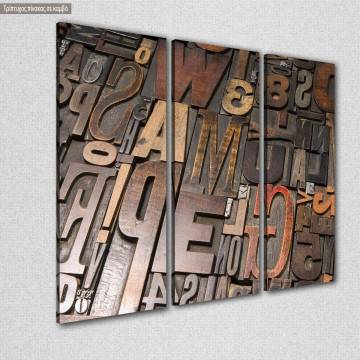 Πίνακας σε καμβά Wood type  I, τρίπτυχος 2