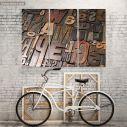 Canvas print Wood type  I, 3 panels