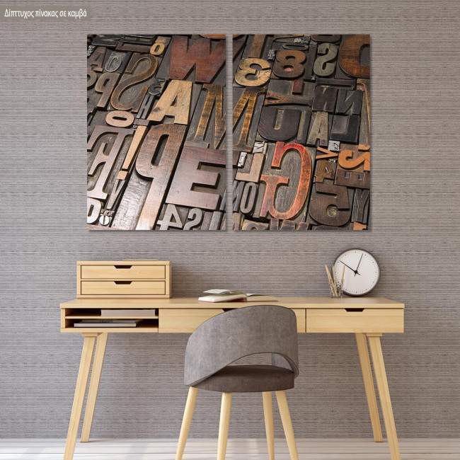 Canvas print Wood type  I, two panels