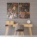Canvas print Wood type  I, two panels