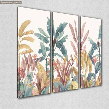 Canvas print Vintage tropical scene,  3 panels 2