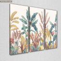 Πίνακας σε καμβά Vintage tropical scene, τρίπτυχος, κοντινό