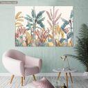 Canvas print Vintage tropical scene,  3 panels