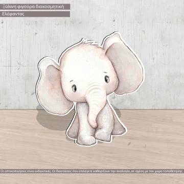 Wooden figure Elephant drawing 2