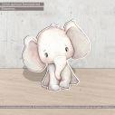 Wooden figure Elephant drawing