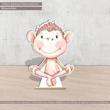 Wooden figure printed Monkey drawing