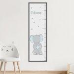 Wall stickers height measure Elephant with stars