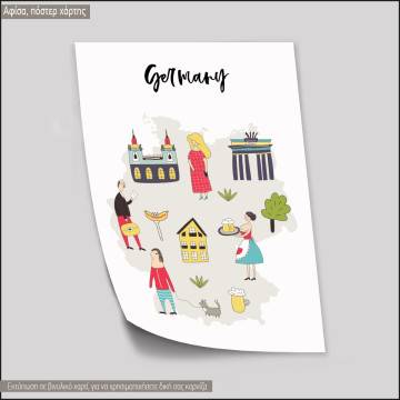 Customs and culture Germany map,poster 2