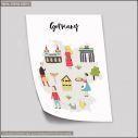 Customs and culture Germany map,poster