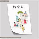Customs and culture Netherland map,poster